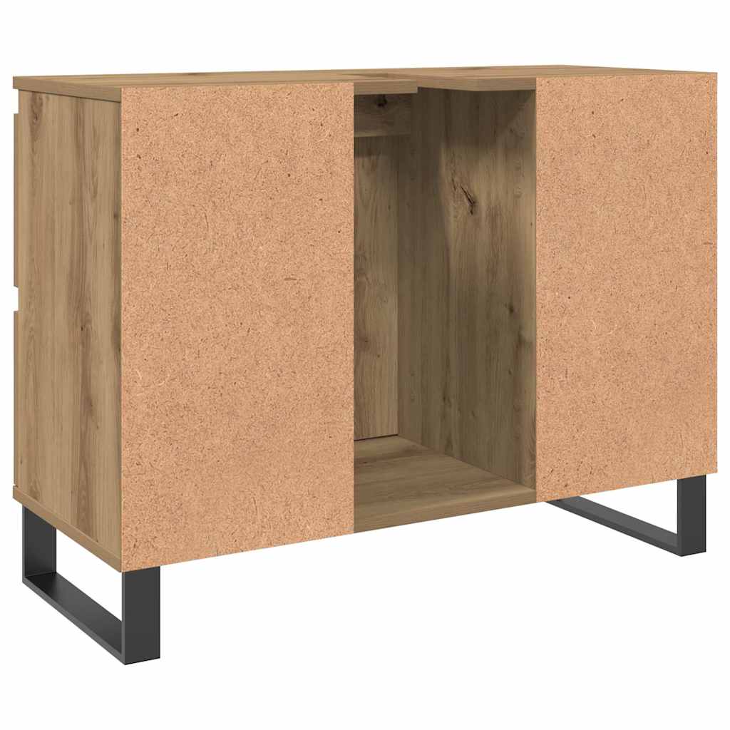 Mueble de lavabo madera de ingeniería roble artisan 80x33x60 cm