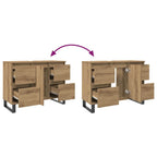 Mueble de lavabo madera de ingeniería roble artisan 80x33x60 cm