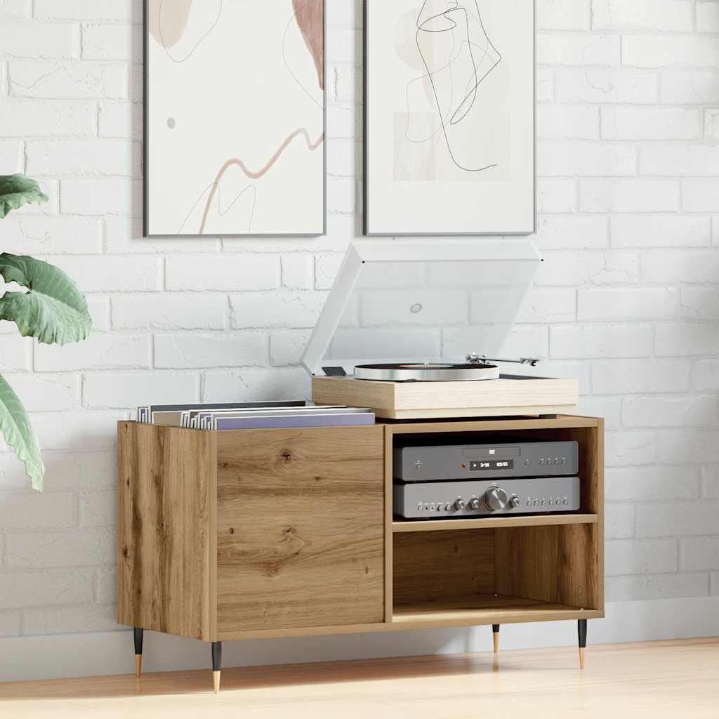Mueble discos madera de ingeniería roble artisan 84,5x38x48 cm