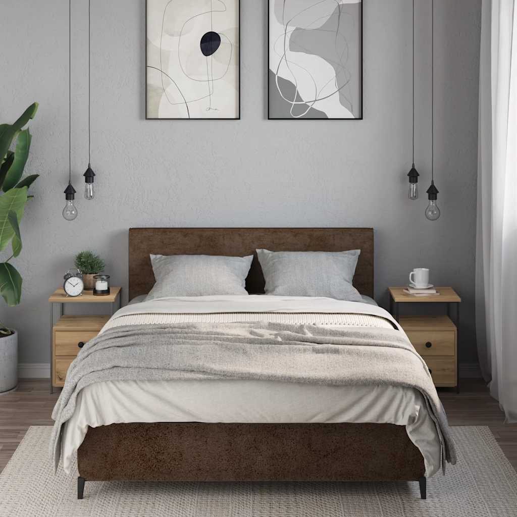 Mesitas de noche 2 uds madera roble artisan 34x35,5x50 cm