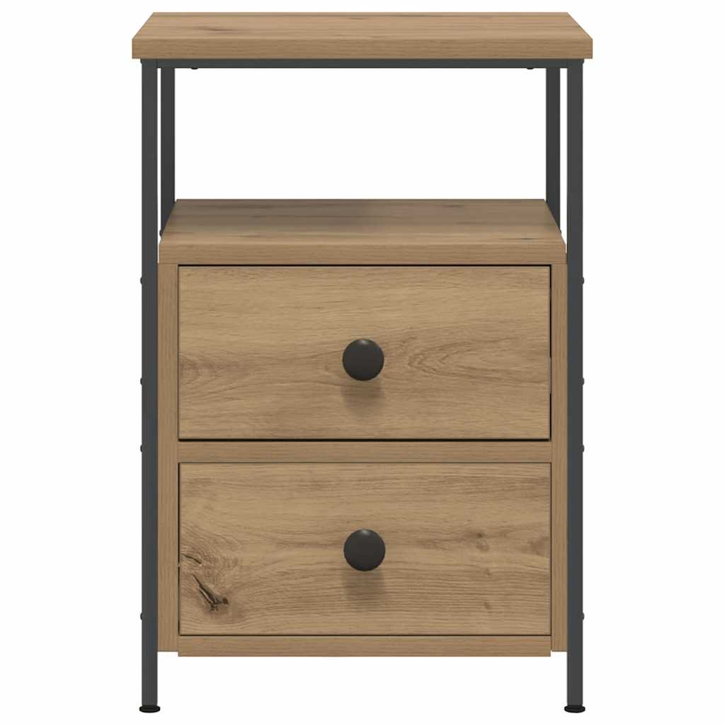Mesitas de noche 2 uds madera roble artisan 34x35,5x50 cm