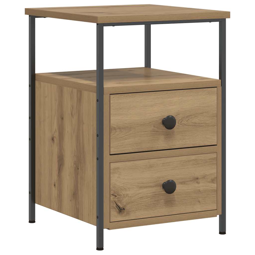 Mesitas de noche 2 uds madera roble artisan 34x35,5x50 cm