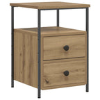 Mesitas de noche 2 uds madera roble artisan 34x35,5x50 cm