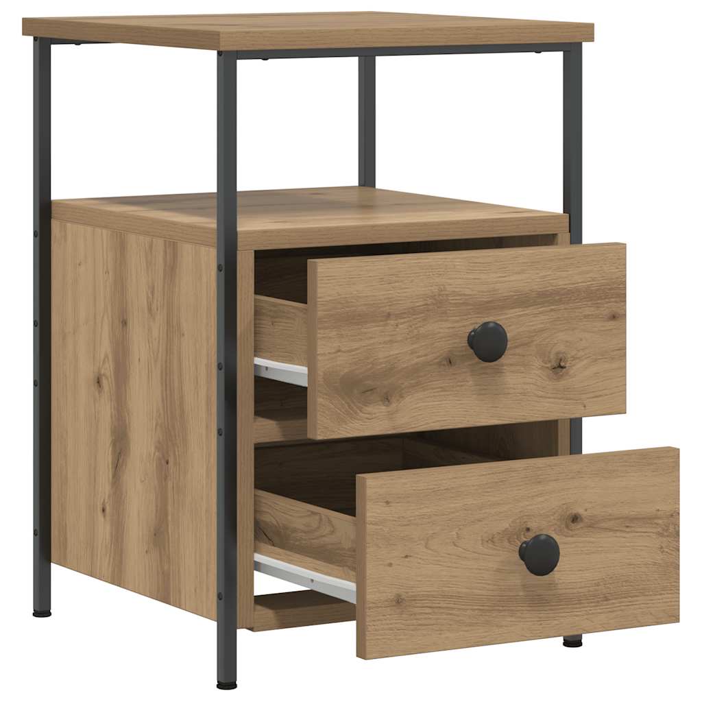 Mesitas de noche 2 uds madera roble artisan 34x35,5x50 cm