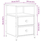 Mesitas de noche 2 uds madera roble artisan 34x35,5x50 cm