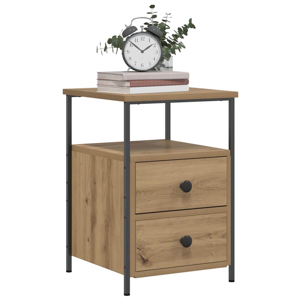 Mesitas de noche 2 uds madera roble artisan 34x35,5x50 cm