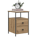 Mesitas de noche 2 uds madera roble artisan 34x35,5x50 cm