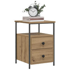 Mesitas de noche 2 uds madera roble artisan 34x35,5x50 cm