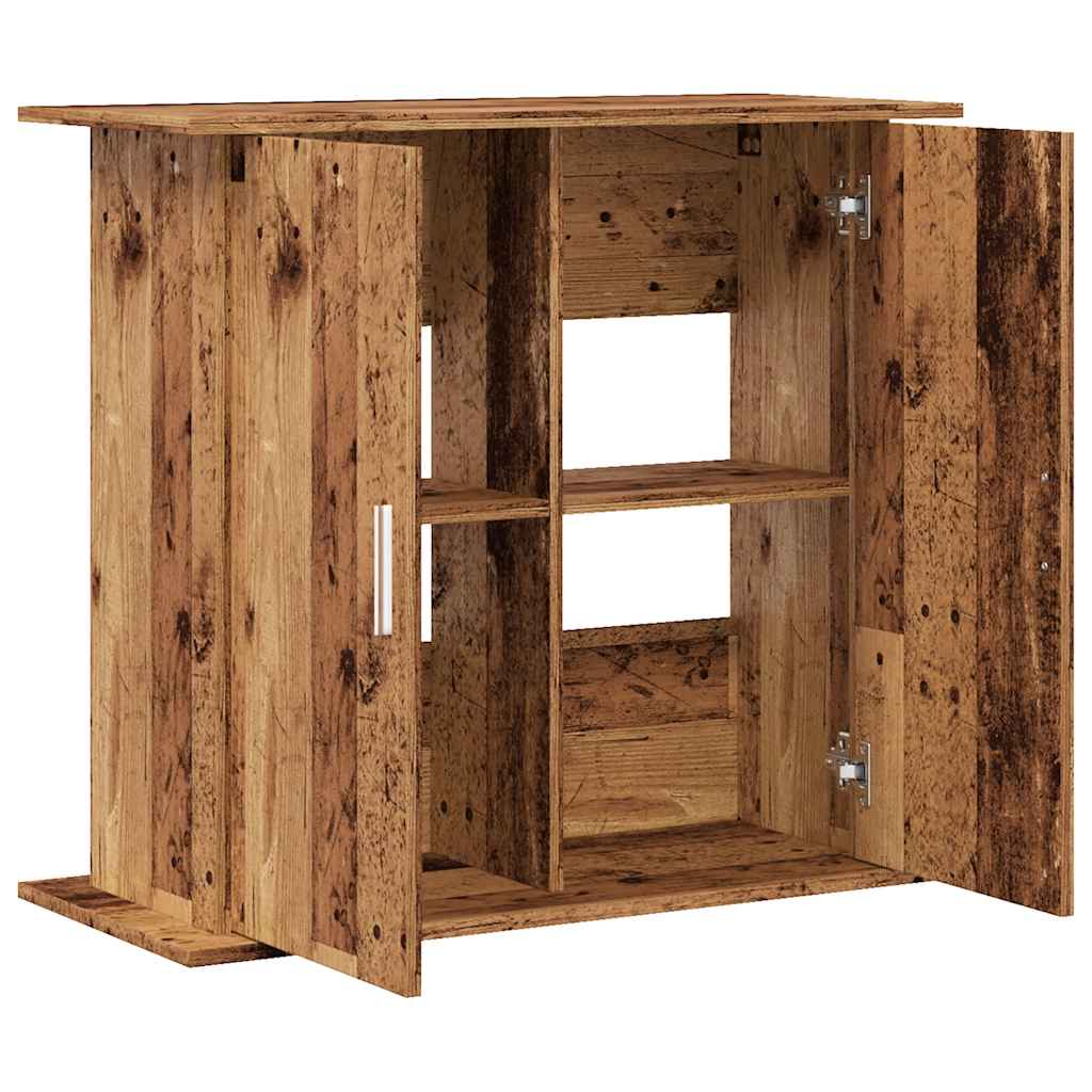 Soporte para acuario madera ingeniería envejecida 81x36x73 cm