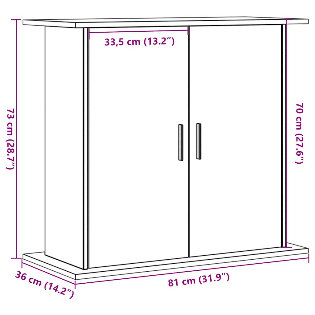 Soporte para acuario madera ingeniería envejecida 81x36x73 cm