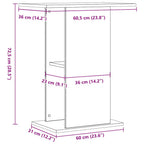 Soporte para acuario madera ingeniería envejecida 36x75x72,5 cm