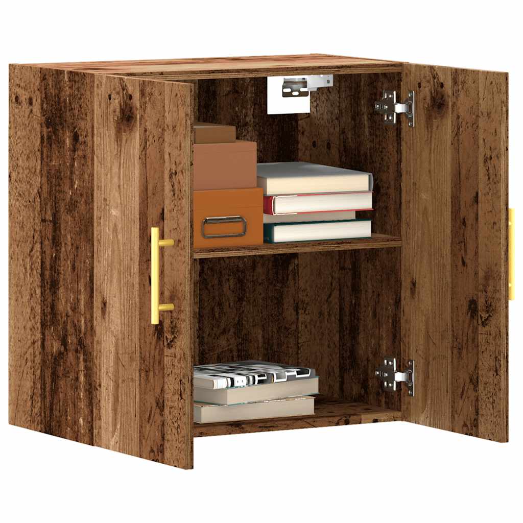 Armario pared madera contrachapada blanco brillo 60x36,5x35 cm