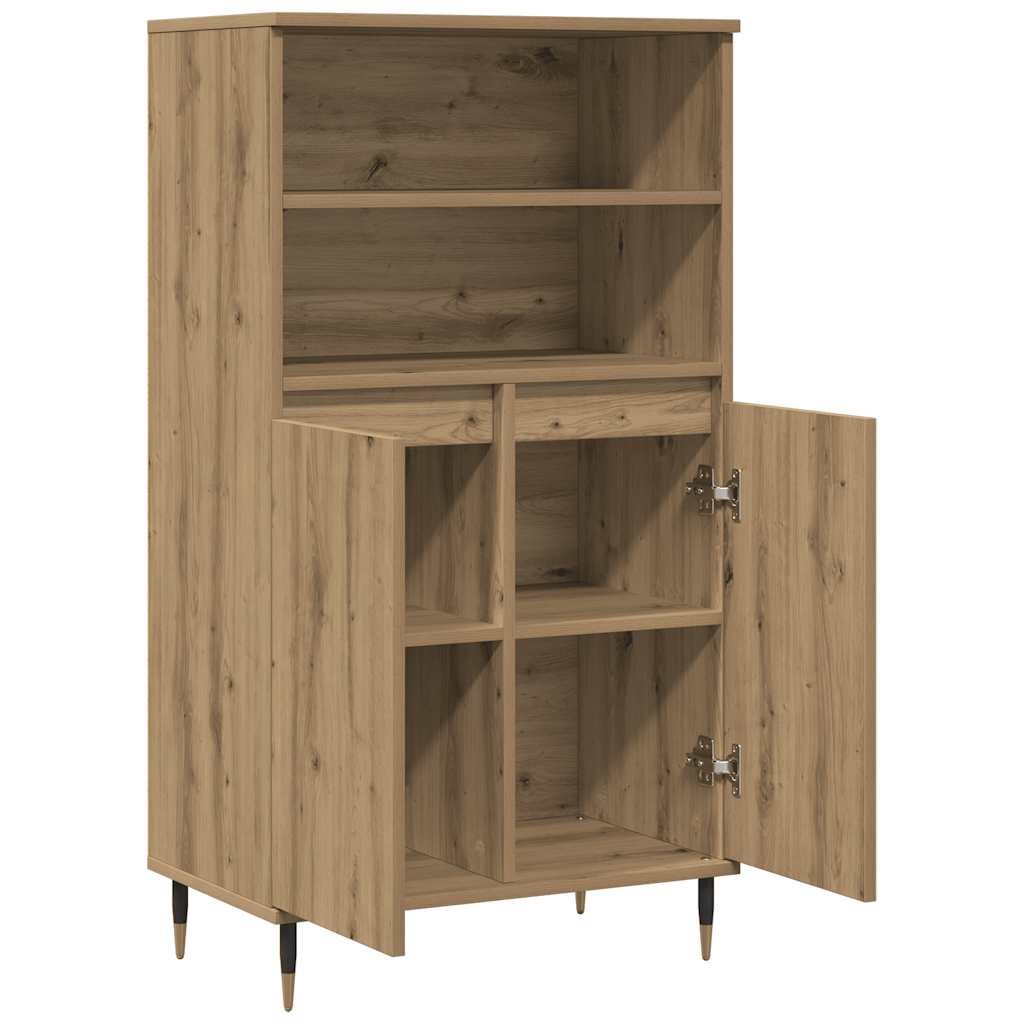Aparador alto madera ingeniería roble artisian 60x36x110 cm