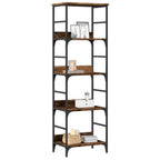 Armario de libros contrachapada blanco brillo 82,5x30,5x80 cm