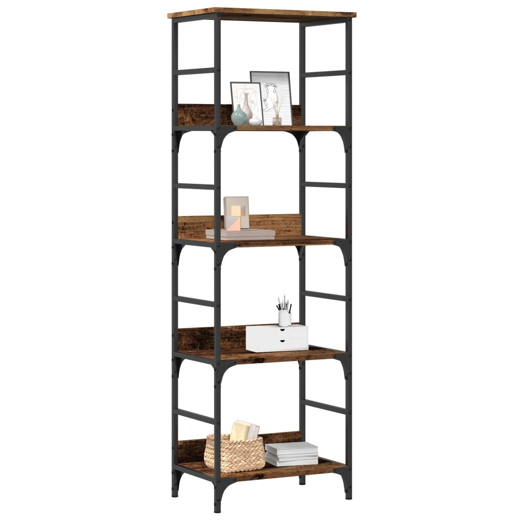 Armario de libros contrachapada blanco brillo 82,5x30,5x80 cm