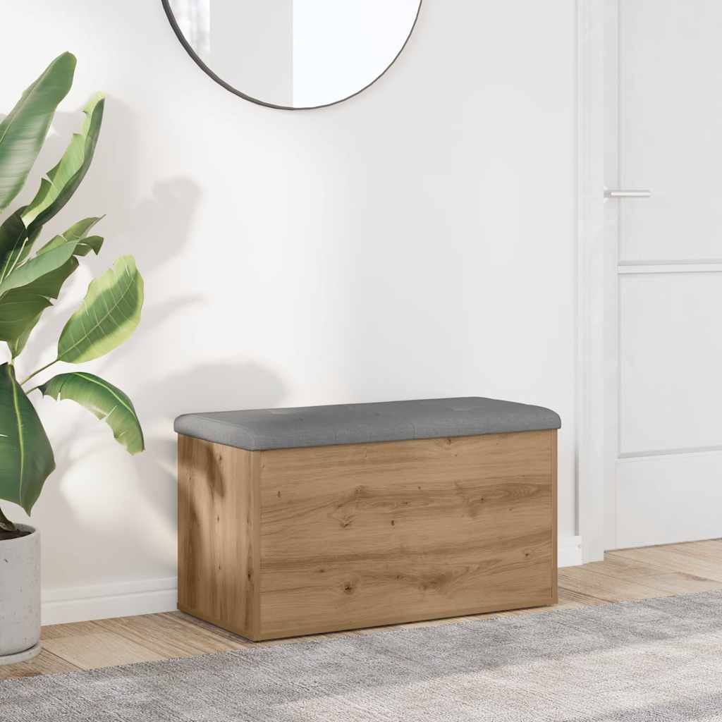 Banco de almacenaje blanco 102x42x45 cm madera de ingeniería