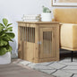 Jaula para perros madera ingeniería roble ahumado 55x75x65 cm