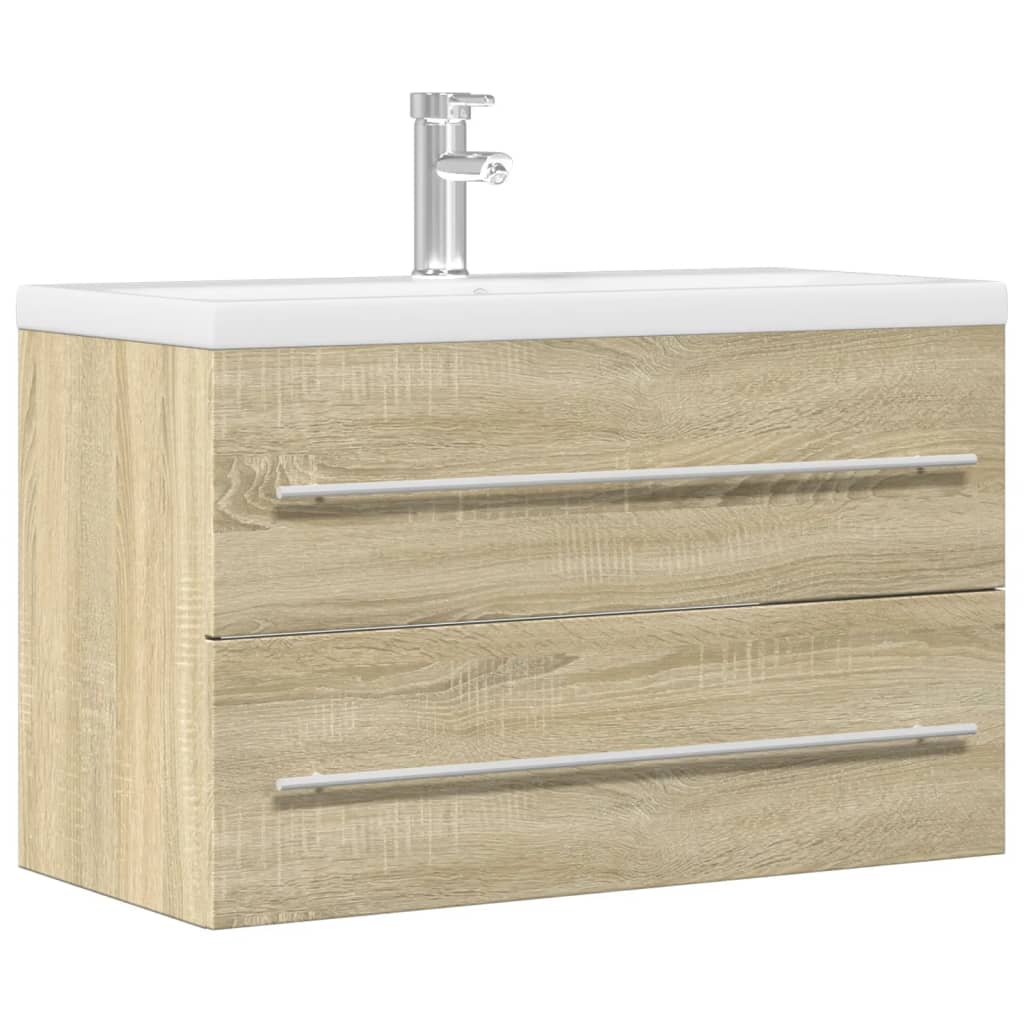 Armario lavabo madera contrachapada roble Sonoma 90x38,5x45 cm