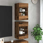 Armarios de pared con luces LED para TV 2 uds blanco 40x30x60,5 cm