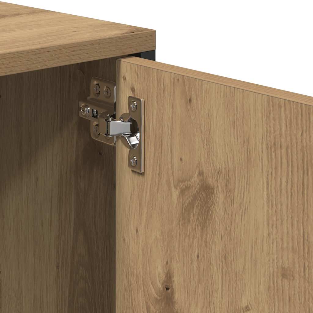 Mueble TV cajón madera ingeniería roble artesanal 200x25x44 cm