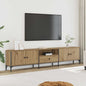 Mueble TV cajón madera ingeniería roble artesanal 200x25x44 cm