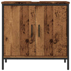 Armario de lavabo baño madera ingeniería envejecida 60x30x60 cm