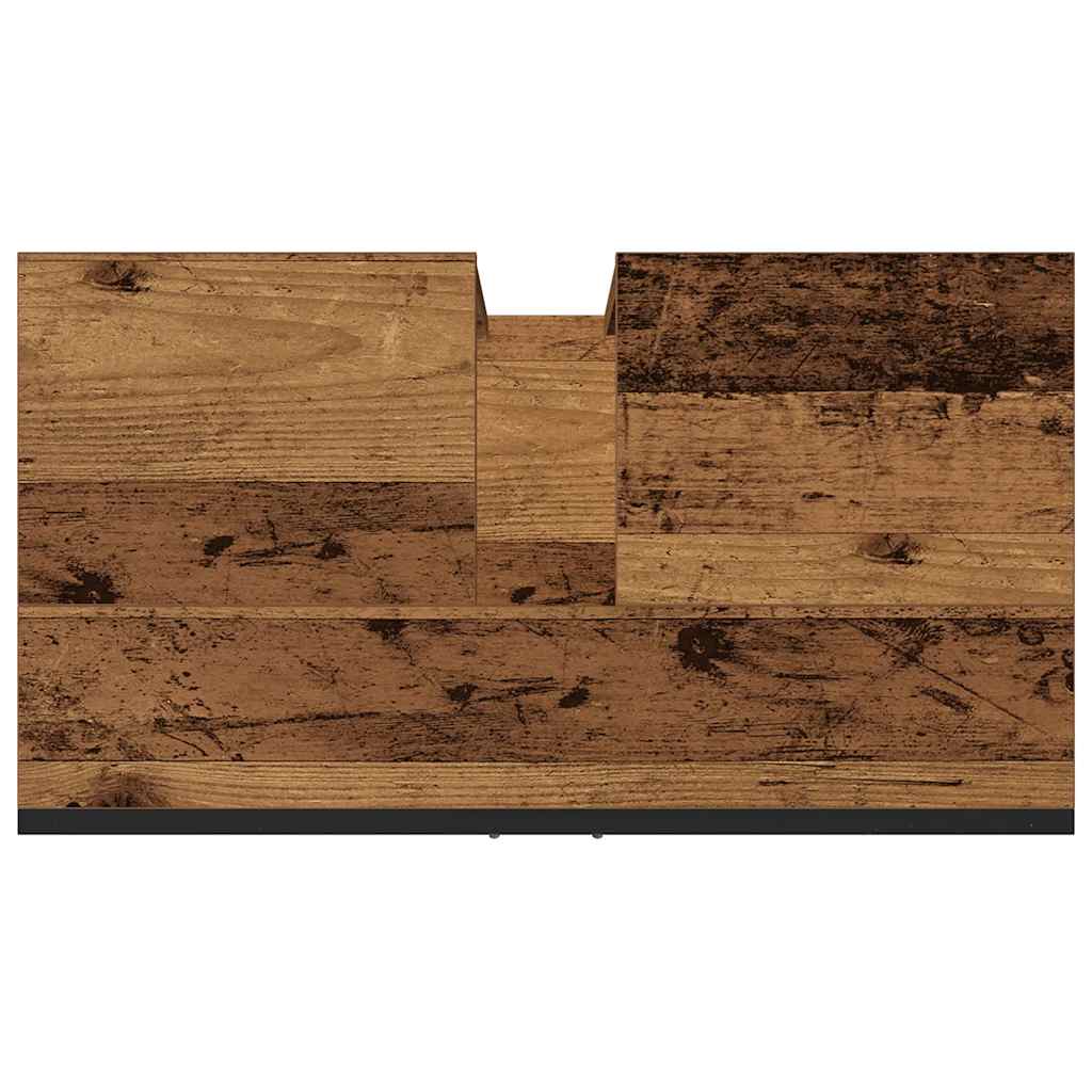 Armario de lavabo baño madera ingeniería envejecida 60x30x60 cm
