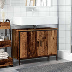 Armario lavabo baño madera ingeniería envejecida 80x30x60 cm