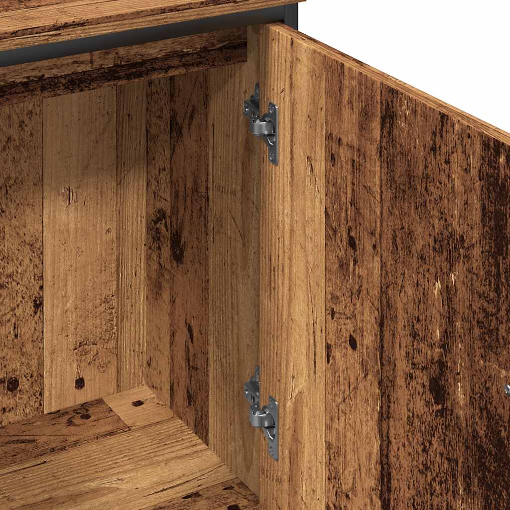 Armario lavabo baño madera ingeniería envejecida 80x30x60 cm