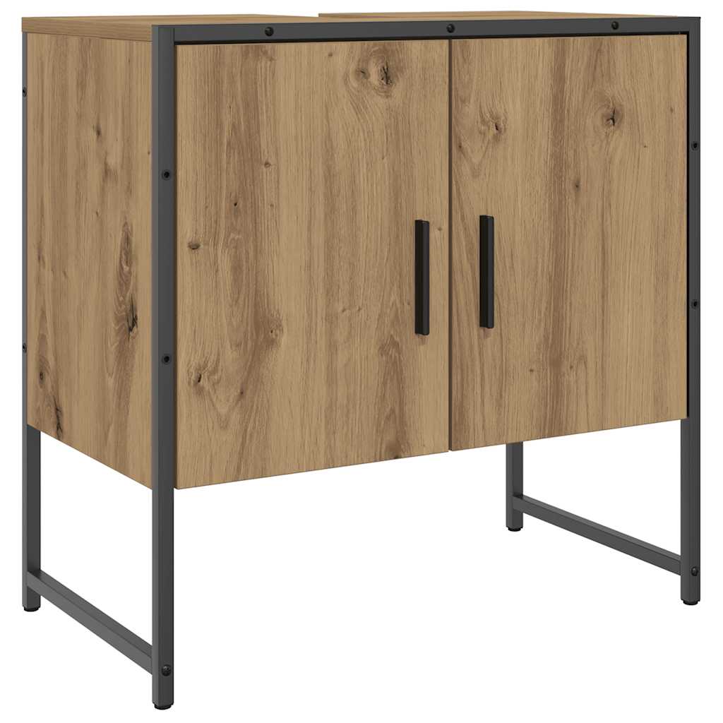 Mueble de lavabo de baño madera roble artisan 60x33x60 cm