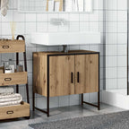 Mueble de lavabo de baño madera roble artisan 60x33x60 cm