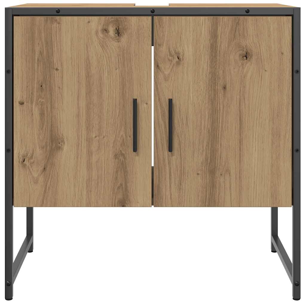 Mueble de lavabo de baño madera roble artisan 60x33x60 cm