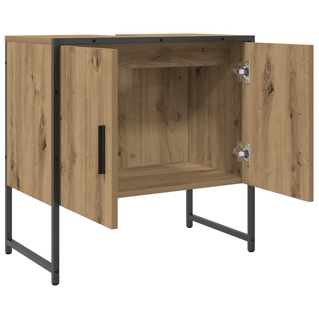Mueble de lavabo de baño madera roble artisan 60x33x60 cm