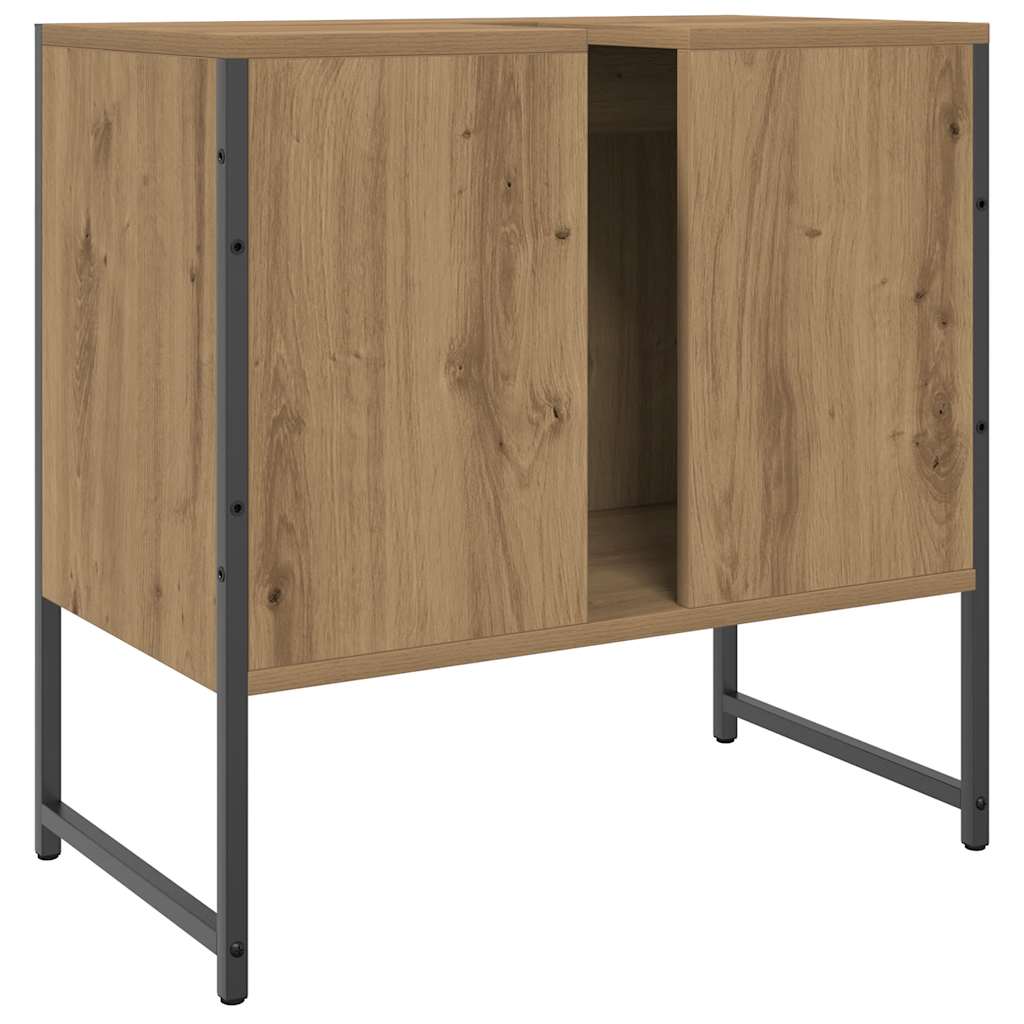 Mueble de lavabo de baño madera roble artisan 60x33x60 cm