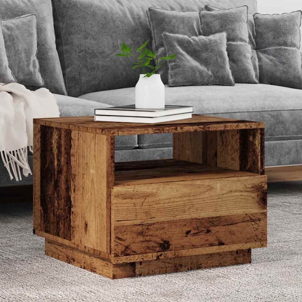 Mesa de centro con luces LED blanco 100x100x31 cm