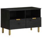Mueble de TV madera de ingeniería negro 70x33x46 cm