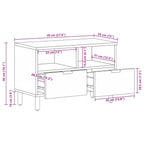 Mueble de TV madera de ingeniería negro 70x33x46 cm
