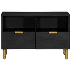 Mueble de TV madera de ingeniería negro 70x33x46 cm