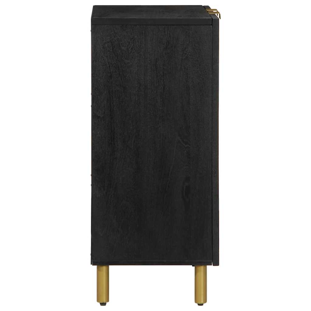 Aparador de madera de ingeniería negro 60x33x75 cm