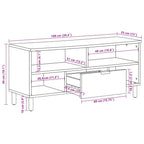 Mueble de TV madera de ingeniería negro 100x33x46 cm