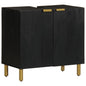 Bathroom sink cabinet iron and mango wood 55x35x60 cm
