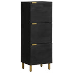 Aparador alto de madera de ingeniería negro 40x33x110 cm