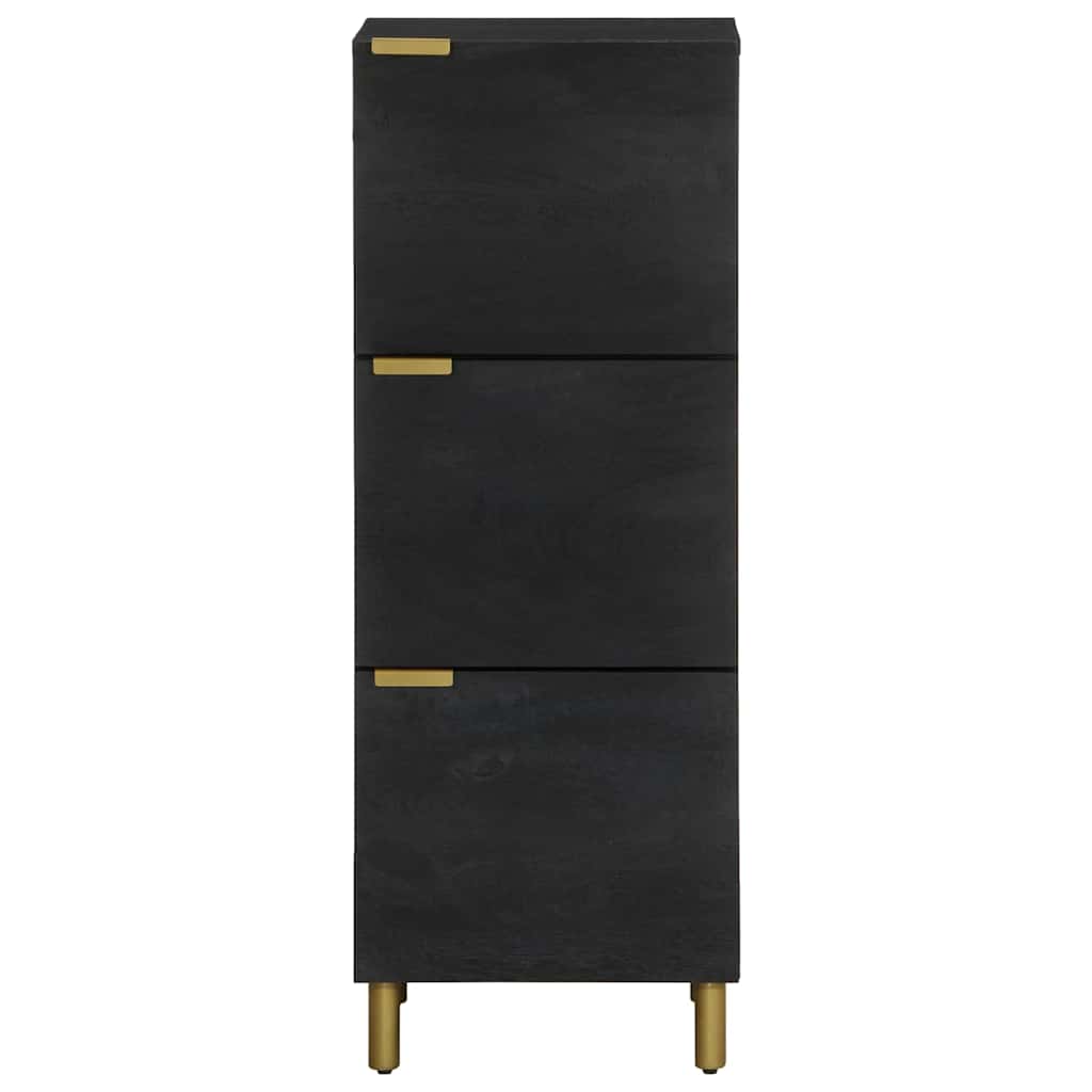 Aparador alto de madera de ingeniería negro 40x33x110 cm