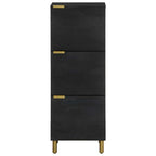 Aparador alto de madera de ingeniería negro 40x33x110 cm