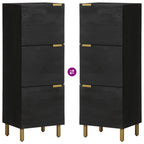 Aparador alto de madera de ingeniería negro 40x33x110 cm