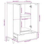 Aparador alto madera de ingeniería negro 60x33x100 cm