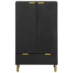 Aparador alto madera de ingeniería negro 60x33x100 cm