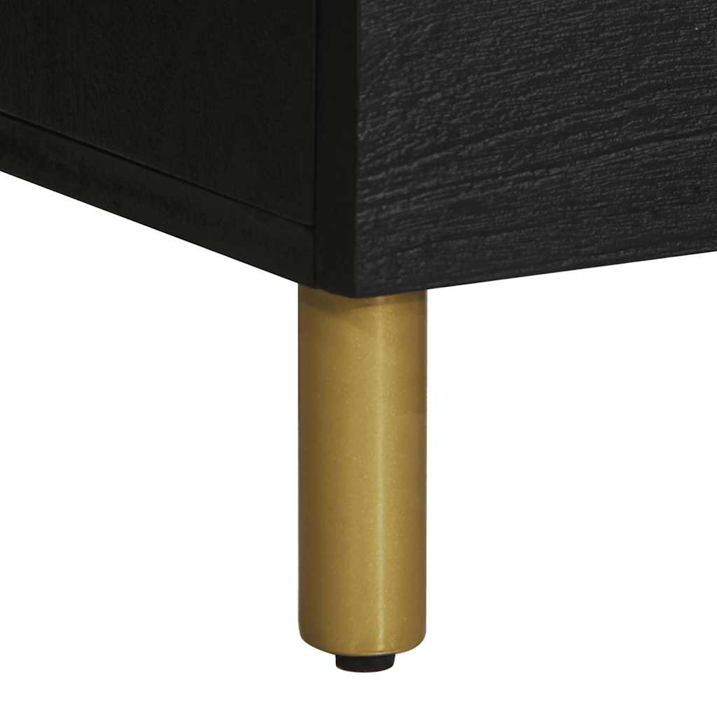 Aparador alto madera de ingeniería negro 60x33x100 cm