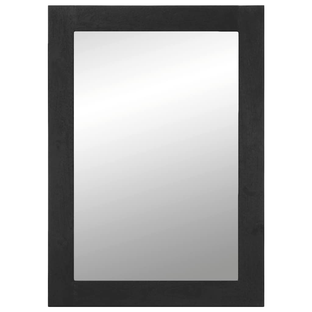 Espejo de baño madera de ingeniería y latón negro 50x70x2,5 cm