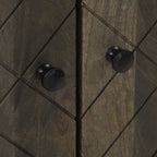 Aparador negro 60x33x75 cm madera maciza mango